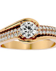 Inel de Logodnă Vintage Solitaire Pavé din Aur 14k cu Diamante Create în Laborator de 0.74 ct din 14k Aur Galben - Castelo.ro
