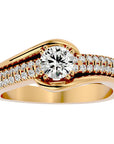 Inel de Logodnă din Aur 14k cu Diamante Naturale Tăietură Rotund Brilliant de 0.74 ct din 14k Aur Galben - Castelo.ro