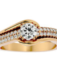 Inel de Logodnă cu Moissanite Tăietură Rotund Brilliant de 0.74 ct din 18k Aur Galben - Castelo.ro
