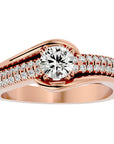 Inel de Logodnă din Aur 14k cu Diamante Naturale Tăietură Rotund Brilliant de 0.74 ct din 14k Aur Roz - Castelo.ro
