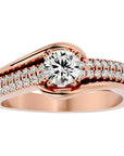 Inel de Logodnă din Aur 14k cu Diamante Create în Laborator Tăietură Rotund Brilliant de 0.74 ct din 14k Aur Roz - Castelo.ro