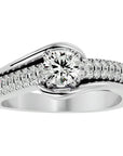 Inel de Logodnă din Aur 14k cu Diamante Create în Laborator Tăietură Rotund Brilliant de 0.74 ct din 14k Aur Alb - Castelo.ro