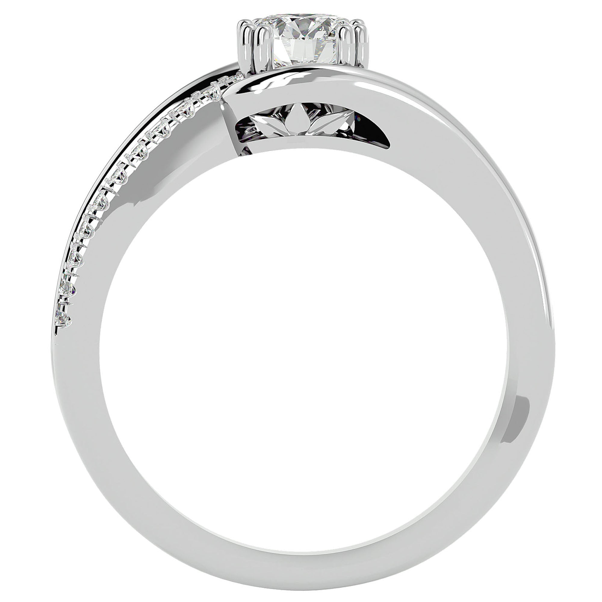 Inel de Logodnă din Aur 14k cu Diamante Create în Laborator Tăietură Rotund Brilliant de 0.74 ct din 14k Aur Alb - Castelo.ro