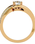 Inel de Logodnă Vintage Solitaire Pavé cu Moissanite de 0.74 ct din 18k Aur Galben - Castelo.ro