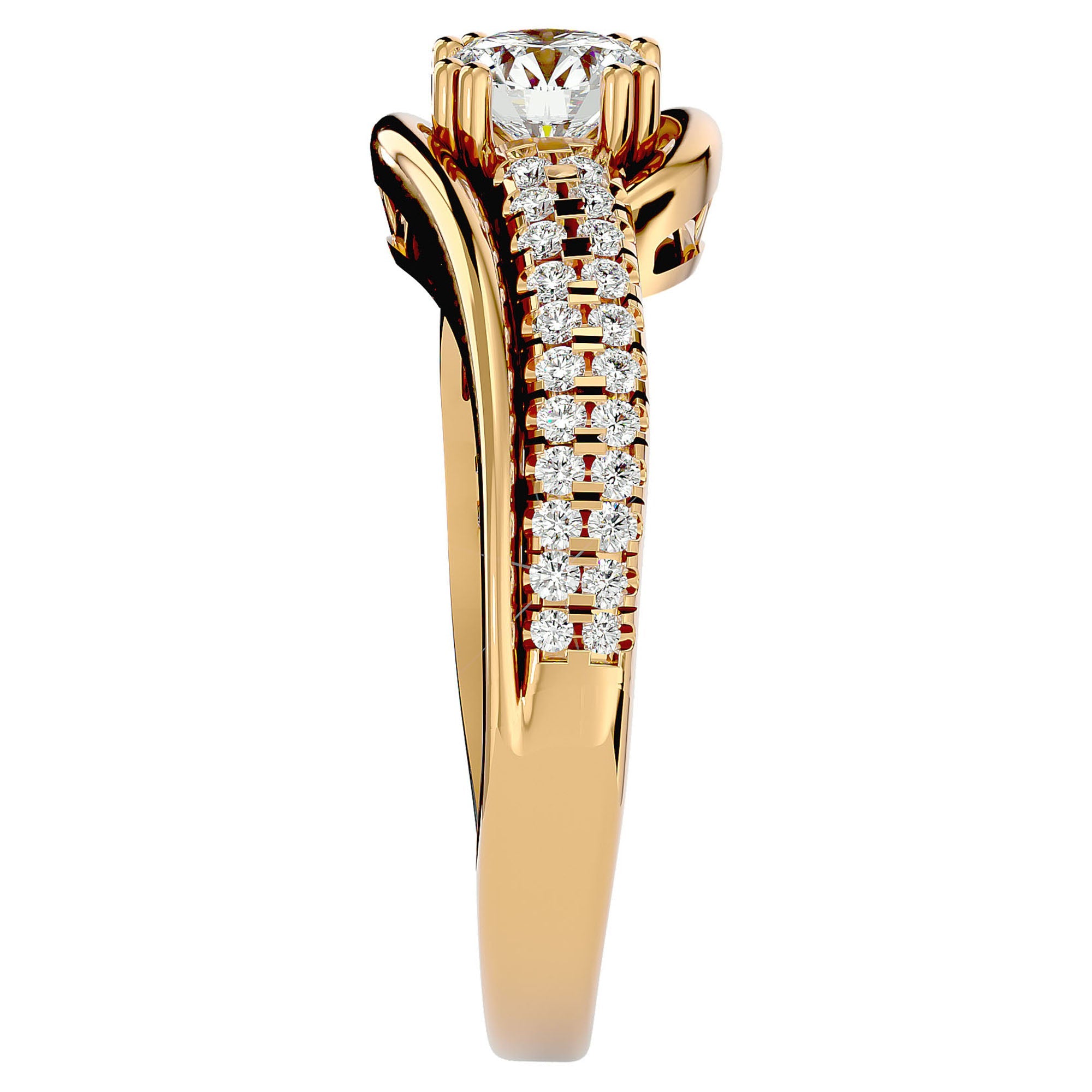 Inel de Logodnă din Aur 14k cu Diamante Create în Laborator Tăietură Rotund Brilliant de 0.74 ct din 14k Aur Galben - Castelo.ro