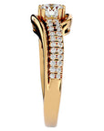 Inel de Logodnă Vintage Solitaire Pavé din Aur 14k cu Diamante Create în Laborator de 0.74 ct din 14k Aur Galben - Castelo.ro