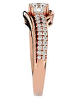 Inel de Logodnă Vintage Solitaire Pavé din Aur 14k cu Diamante Create în Laborator de 0.74 ct din 14k Aur Roz - Castelo.ro