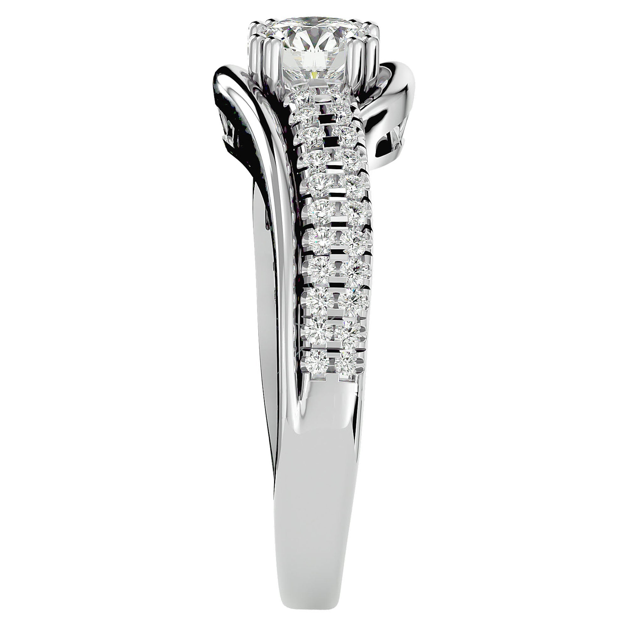Inel de Logodnă din Aur 14k cu Diamante Create în Laborator Tăietură Rotund Brilliant de 0.74 ct din 14k Aur Alb - Castelo.ro