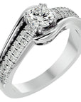 Inel de Logodnă din Aur 14k cu Diamante Naturale Tăietură Rotund Brilliant de 0.74 ct din 14k Aur Alb - Castelo.ro