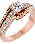 Inel de Logodnă din Aur 14k cu Diamante Naturale Tăietură Rotund Brilliant de 0.74 ct din 14k Aur Roz - Castelo.ro