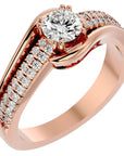 Inel de Logodnă cu Moissanite Tăietură Rotund Brilliant de 0.74 ct din 18k Aur Roz - Castelo.ro