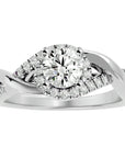 Inel de Logodnă Portofino Solitaire Pavé cu Diamante Naturale de 1 ct din Platina - Castelo.ro