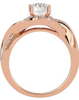 Inel de Logodnă Portofino Solitaire Pavé din Aur 14k cu Moissanite de 1 ct din 14k Aur Roz - Castelo.ro