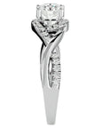 Inel de Logodnă Portofino Solitaire Pavé din Aur 14k cu Diamante Create în Laborator de 1 ct din 14k Aur Alb - Castelo.ro