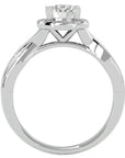 Inel de Logodnă Solitaire Halo din Aur 14k cu Diamante Naturale de 0.94 ct din 14k Aur Alb - Castelo.ro