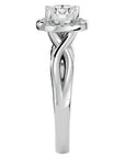 Inel de Logodnă Solitaire Halo din Aur 14k cu Diamante Create în Laborator de 0.94 ct din 14k Aur Alb - Castelo.ro
