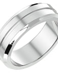 Verighetă Obsidian din Aur 14k pentru Bărbați din 14k Aur Alb - Castelo.ro