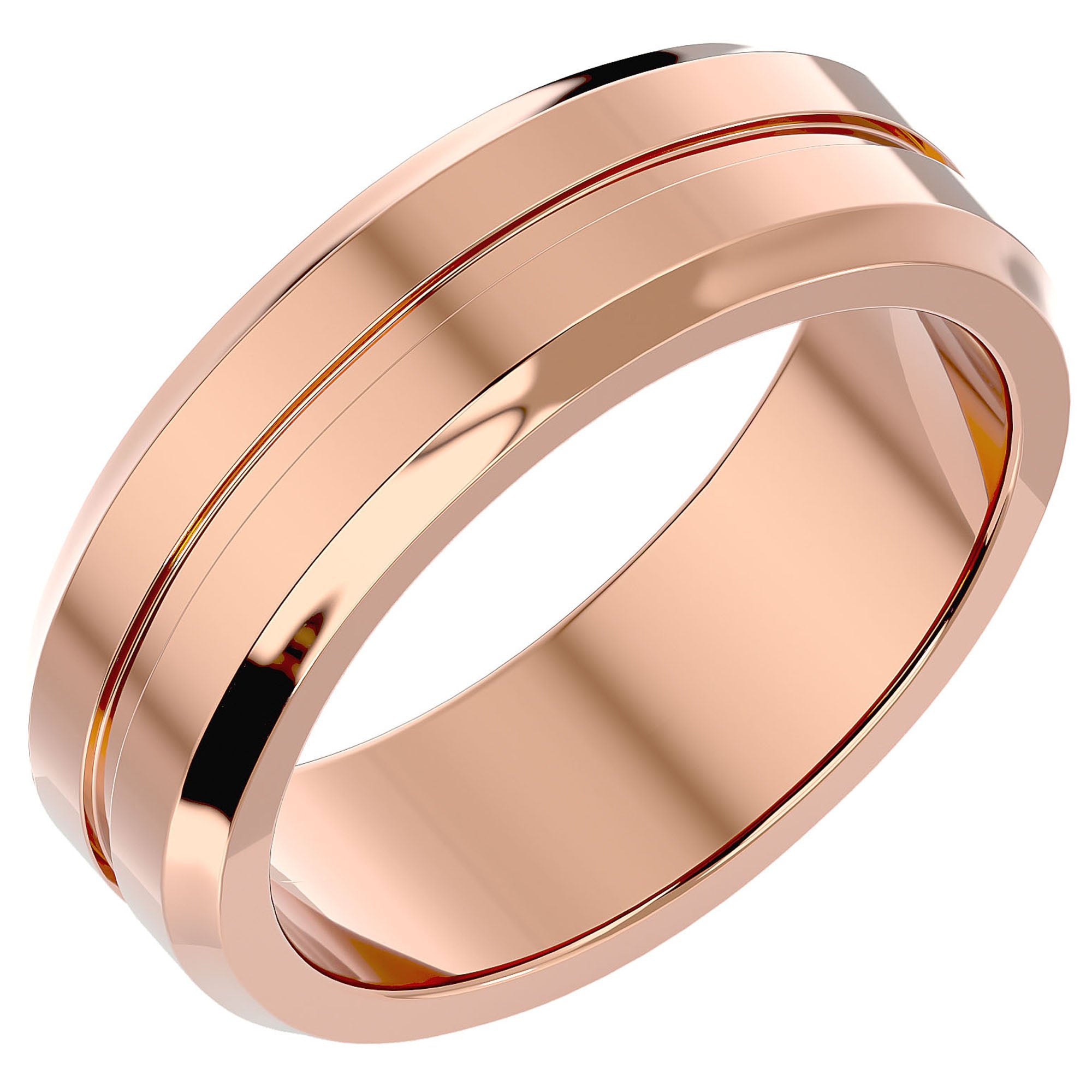 Verighetă Obsidian din Aur 14k pentru Bărbați din 14k Aur Roz - Castelo.ro