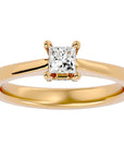Inel de Logodnă Clasic cu Moissanite Tăietură Princess de 0.39 ct din 18k Aur Galben - Castelo.ro