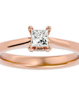 Inel de Logodnă Clasic din Aur 14k cu Diamant Natural Tăietură Princess de 0.39 ct din 14k Aur Roz - Castelo.ro