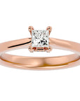 Inel de Logodnă Clasic cu Moissanite Tăietură Princess de 0.39 ct din 18k Aur Roz - Castelo.ro