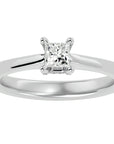Inel de Logodnă Clasic din Aur 14k cu Diamant Natural Tăietură Princess de 0.39 ct din 14k Aur Alb - Castelo.ro