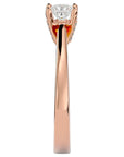 Inel de Logodnă Clasic cu Moissanite Tăietură Princess de 0.39 ct din 18k Aur Roz - Castelo.ro