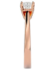 Inel de Logodnă Clasic din Aur 14k cu Diamant Natural Tăietură Princess de 0.39 ct din 14k Aur Roz - Castelo.ro