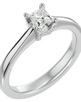 Inel de Logodnă Clasic din Aur 14k cu Diamant Natural Tăietură Princess de 0.39 ct din 14k Aur Alb - Castelo.ro
