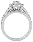 Inel de Logodnă Triplu Halo cu Moissanite Pavè 0.88 ct din Platina - Castelo.ro