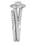 Inel de Logodnă Triplu Halo cu Diamante Naturale Pavè 0.88 ct din Platina - Castelo.ro