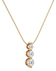 Lanț din Aur 14k cu Pandantiv Trei Diamante Naturale Crescendo de 0.84 ct din 14K Aur Galben - Castelo.ro