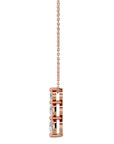 Lanț cu Pandantiv Trei Diamante Naturale Crescendo de 0.84 ct din 18K Aur Roz - Castelo.ro