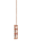 Lanț cu Pandantiv Trei Diamante Naturale Crescendo de 0.84 ct din 18K Aur Roz - Castelo.ro