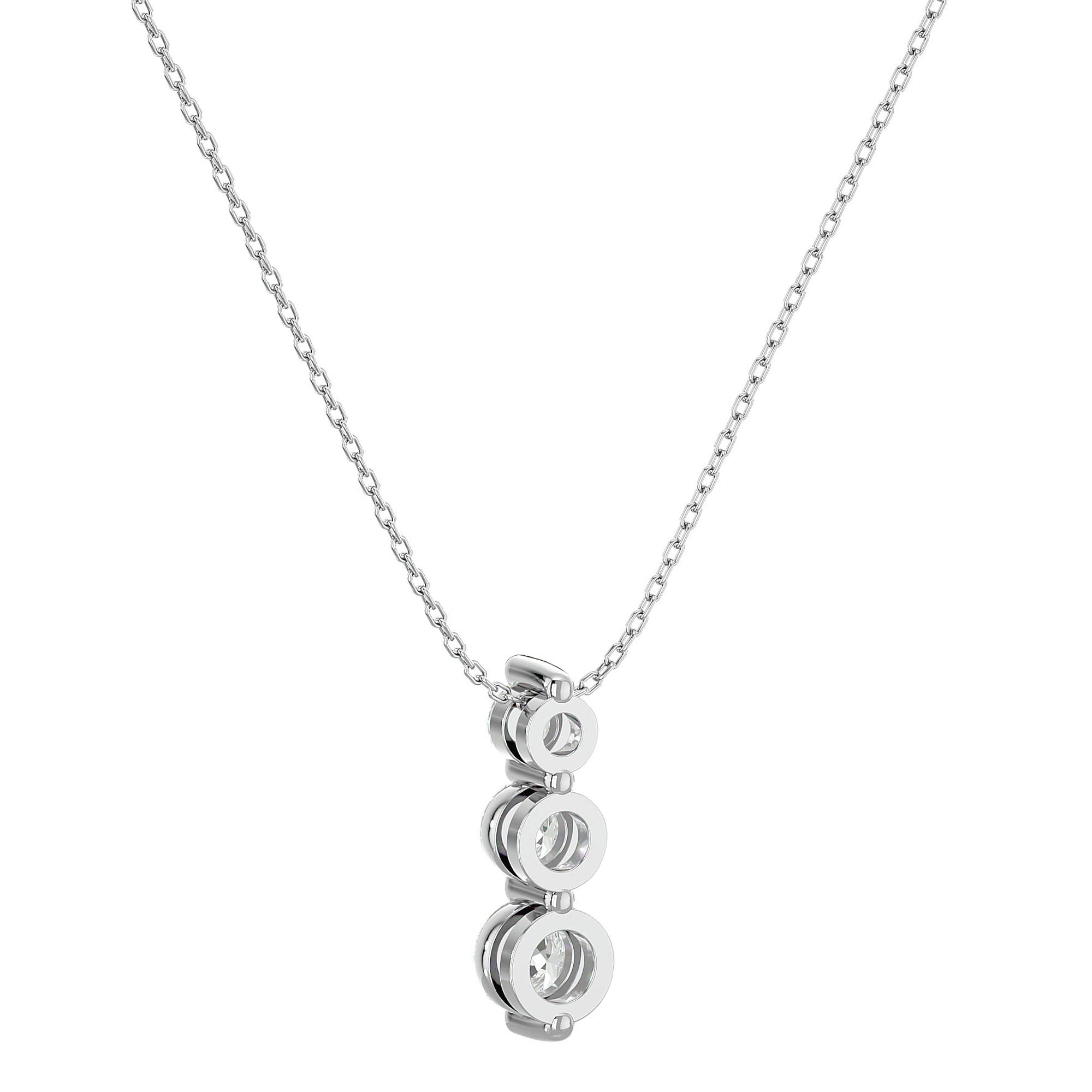 Lanț cu Pandantiv Trei Diamante Create în Laborator Crescendo de 0.84 ct din - Castelo.ro