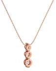 Lanț din Aur 14k cu Pandantiv Trei Diamante Naturale Crescendo de 0.84 ct din 14K Aur Roz - Castelo.ro