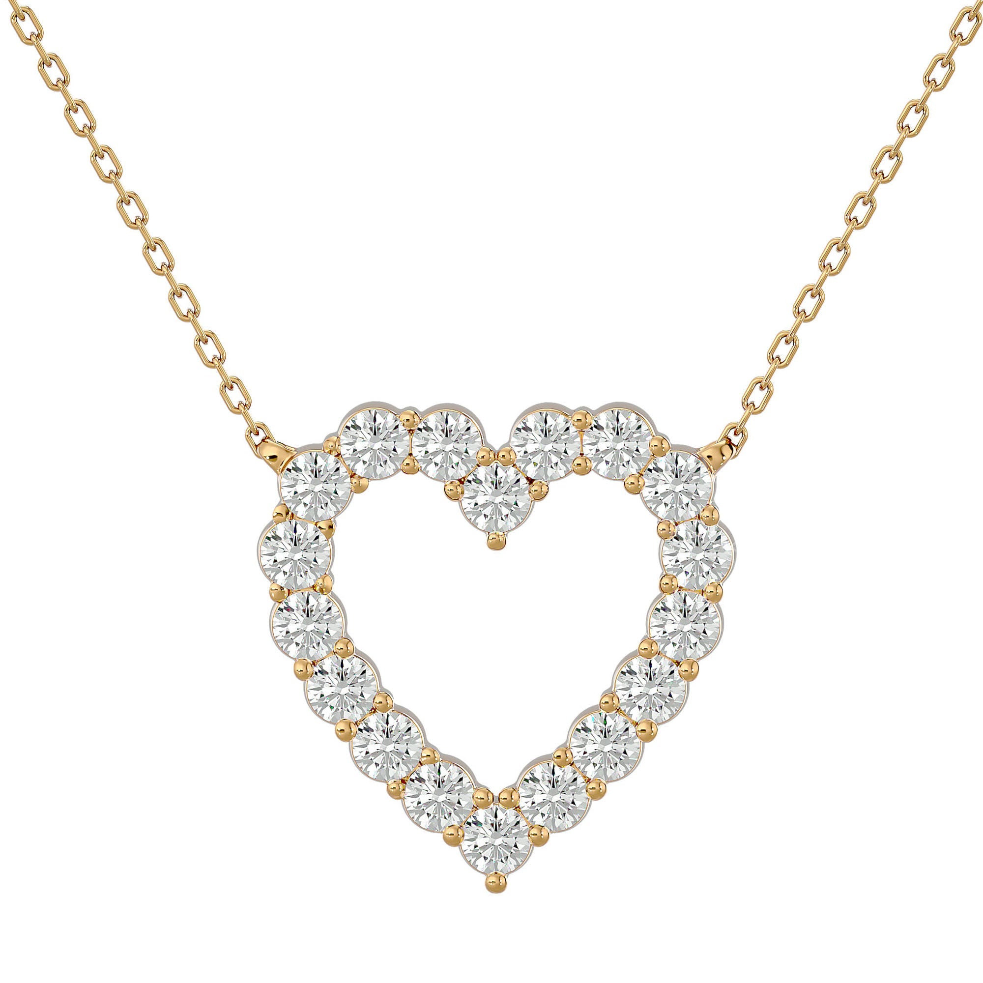 Lanț din Aur 14k cu Pandantiv Inimă Royal din Diamante Naturale de 0.34 ct din 14K Aur Galben - Castelo.ro