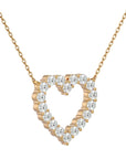 Lanț din Aur 14k cu Pandantiv Inimă Royal din Diamante Create în Laborator de 0.34 ct din 14K Aur Galben - Castelo.ro