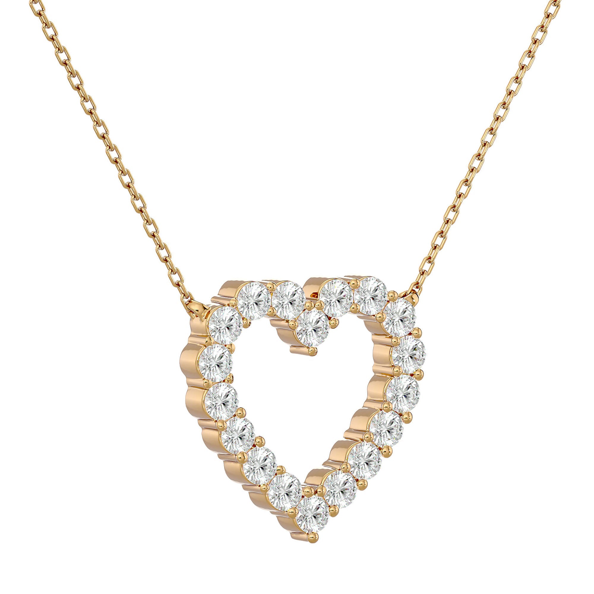 Lanț din Aur 14k cu Pandantiv Inimă Royal din Diamante Naturale de 0.34 ct din 14K Aur Galben - Castelo.ro