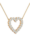 Lanț cu Pandantiv Inimă Royal din Moissanite de 0.34 ct din 18K Aur Galben - Castelo.ro