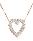Lanț din Aur 14k cu Pandantiv Inimă Royal din Diamante Naturale de 0.34 ct din 14K Aur Roz - Castelo.ro