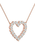 Lanț cu Pandantiv Inimă Royal din Diamante Naturale de 0.34 ct din 18K Aur Roz - Castelo.ro