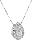 Lanț din Aur 14k cu Pandantiv Diamante Create în Laborator Pară Fațetată de 0.79 ct din 14K Aur Alb - Castelo.ro