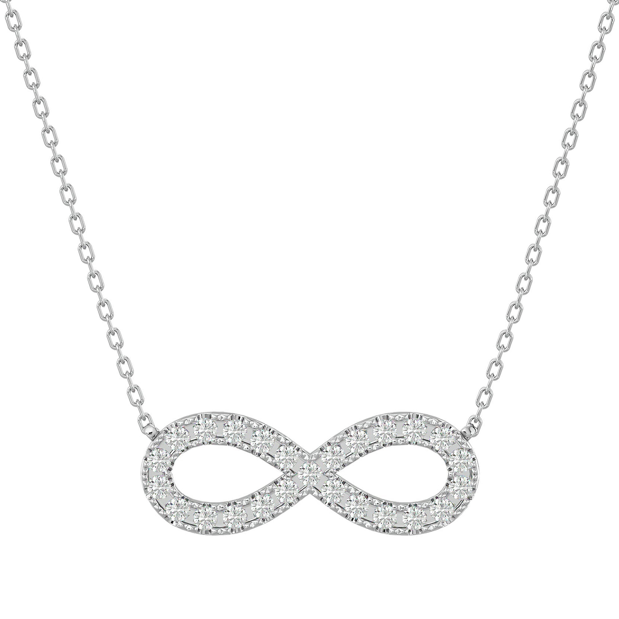 Lanț cu Pandantiv Infinit Eternitate din Aur 14k cu Diamante Create în Laborator de 0.39 ct din - Castelo.ro