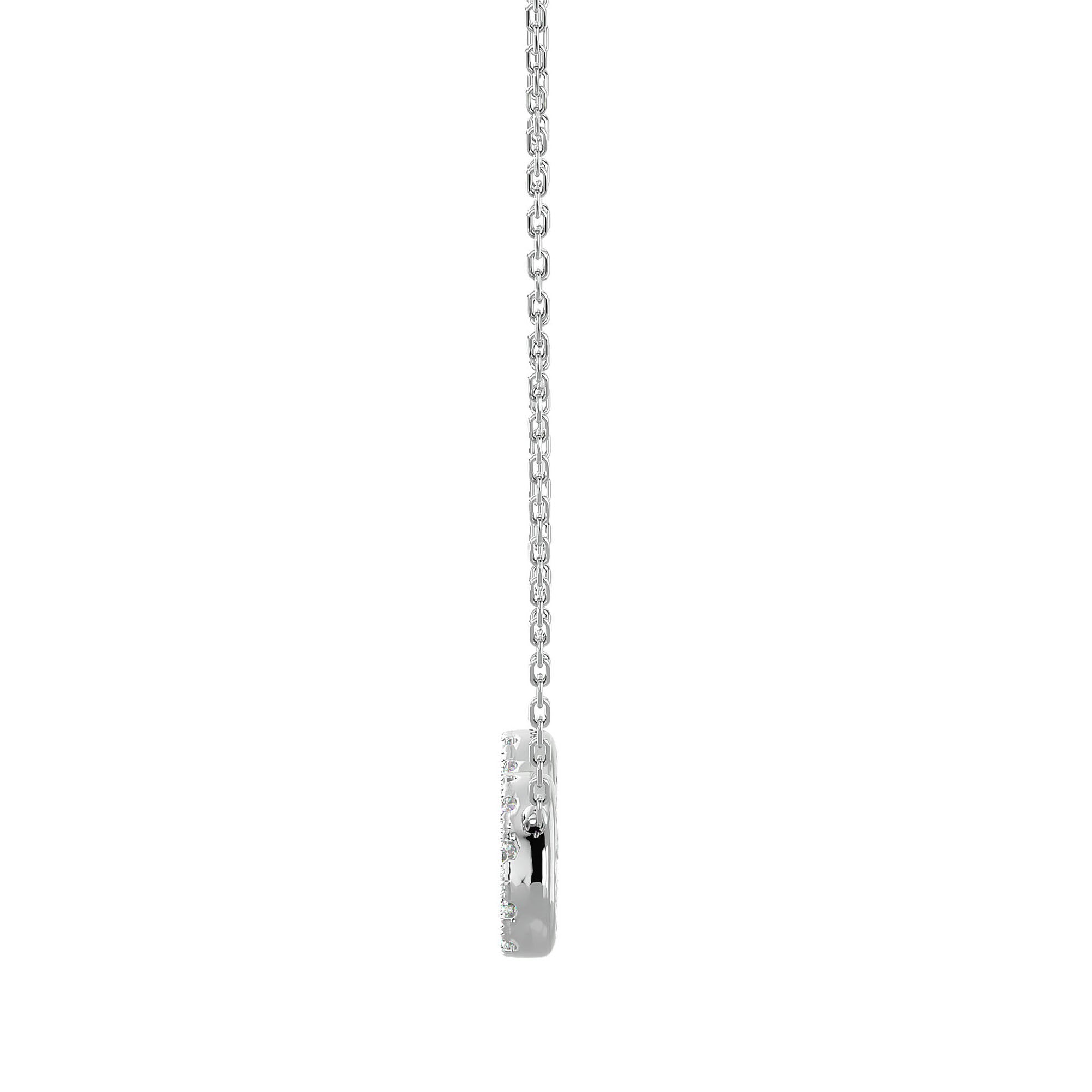 Lanț cu Pandantiv Infinit Eternitate din Aur 14k cu Diamante Create în Laborator de 0.39 ct din 14K Aur Alb - Castelo.ro