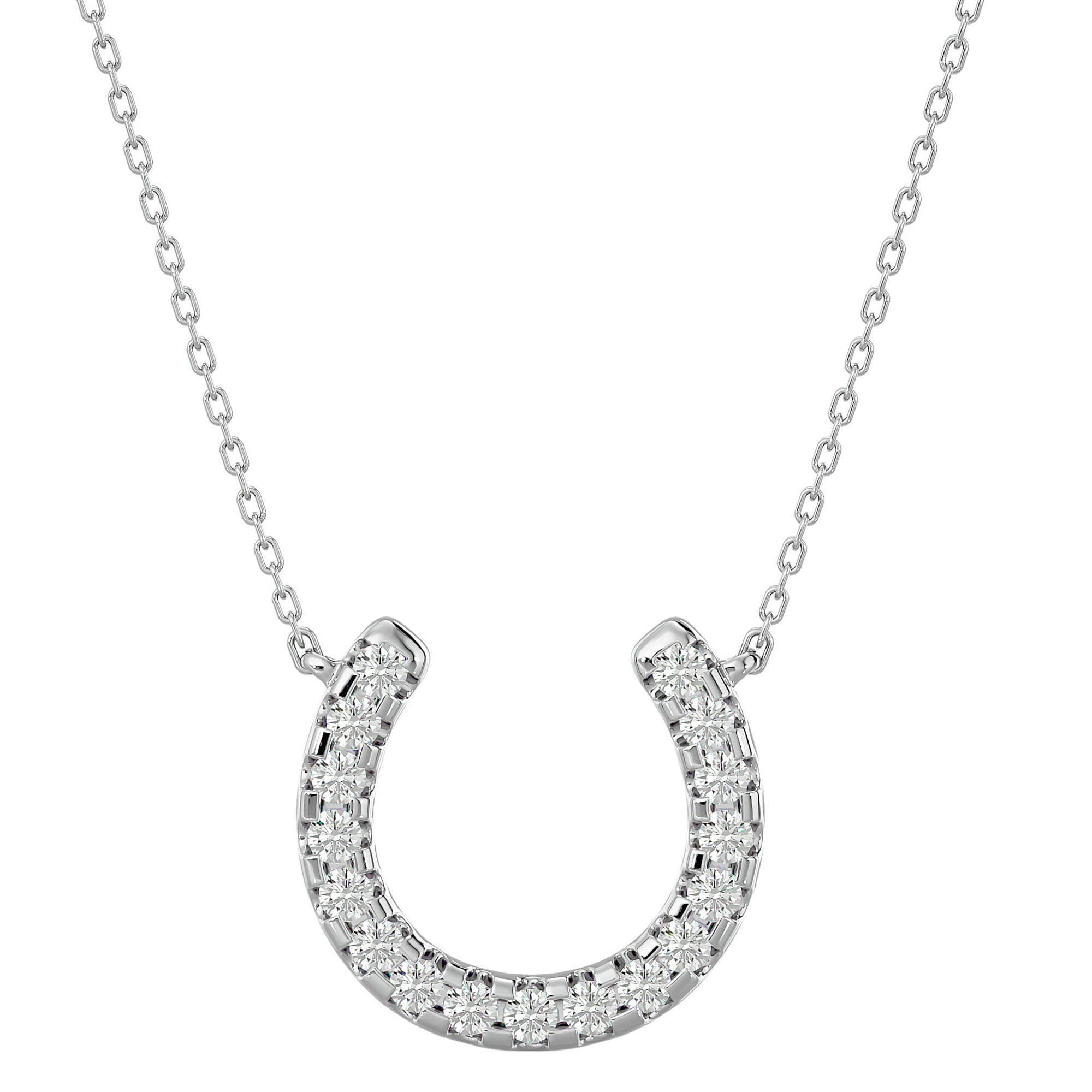 Lanț cu Pandantiv Lucky Horseshoe cu Diamante Naturale de 0.26 ct din - Castelo.ro
