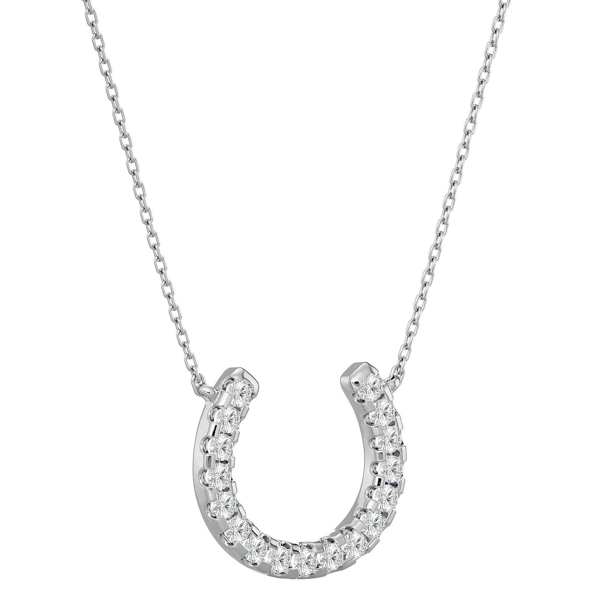 Lanț cu Pandantiv Lucky Horseshoe cu Diamante Naturale de 0.26 ct din - Castelo.ro