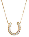 Lanț cu Pandantiv Lucky Horseshoe cu Diamante Naturale de 0.26 ct din 18K Aur Galben - Castelo.ro