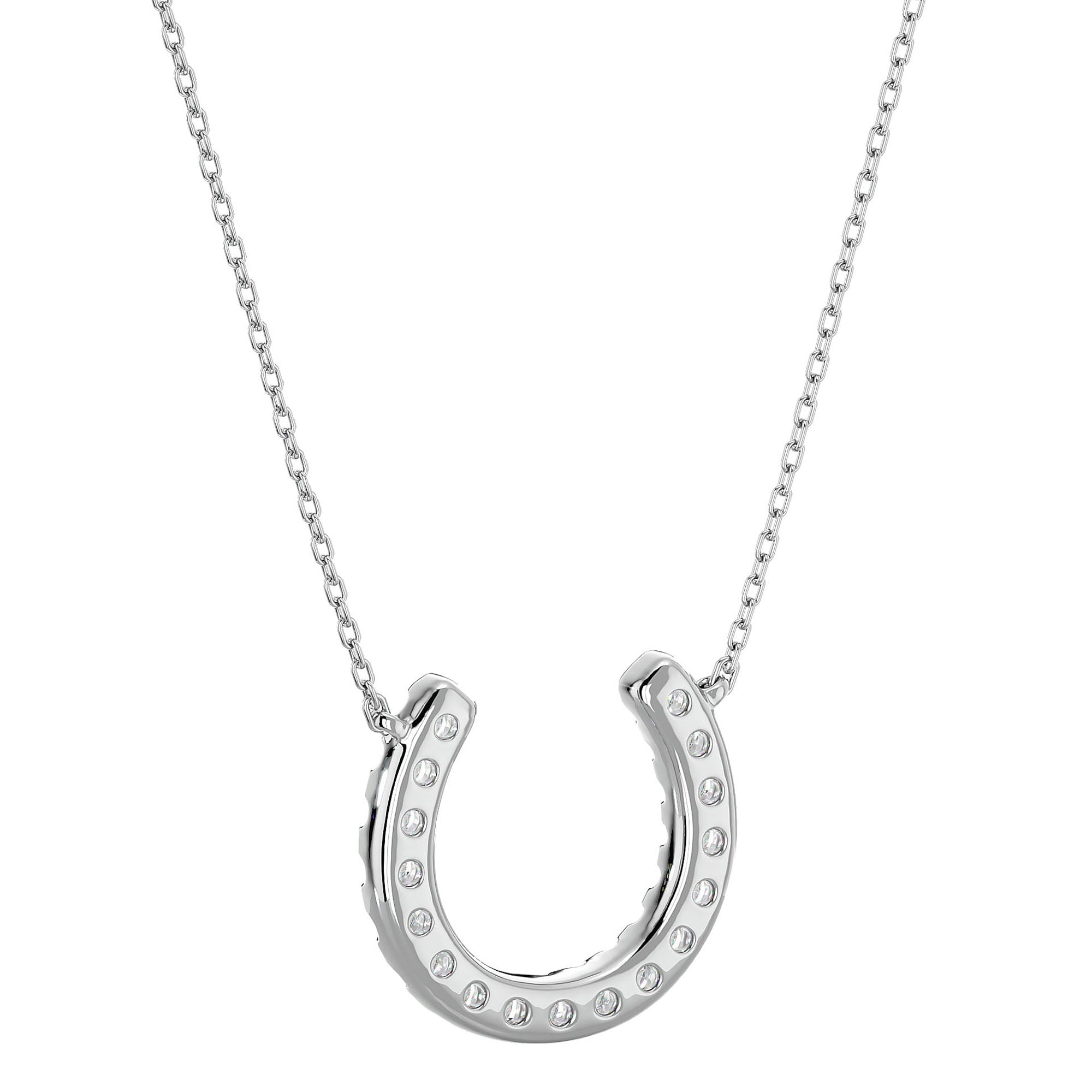 Lanț cu Pandantiv Lucky Horseshoe cu Diamante Naturale de 0.26 ct din - Castelo.ro
