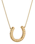 Lanț cu Pandantiv Lucky Horseshoe din Aur 14k cu Diamante Create în Laborator de 0.26 ct din 14K Aur Galben - Castelo.ro